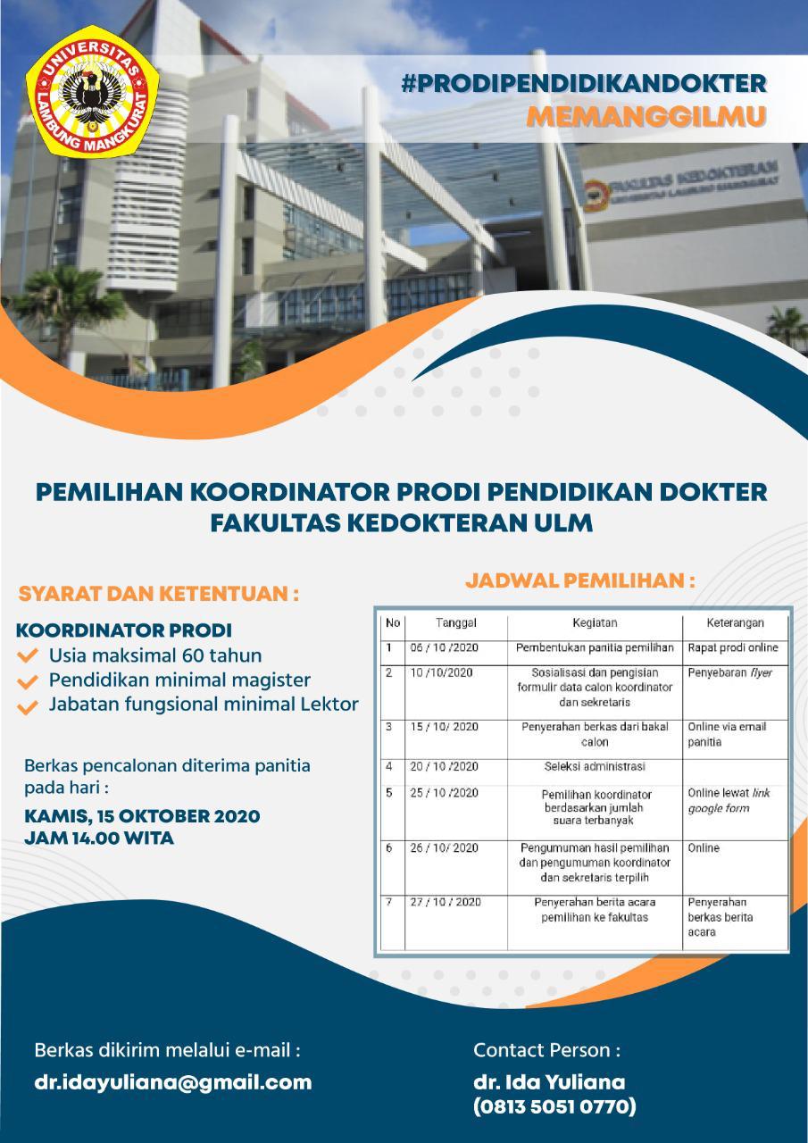 Pemilihan Koordinator Prodi Pendidikan Dokter FK ULM – Kedokteran ...