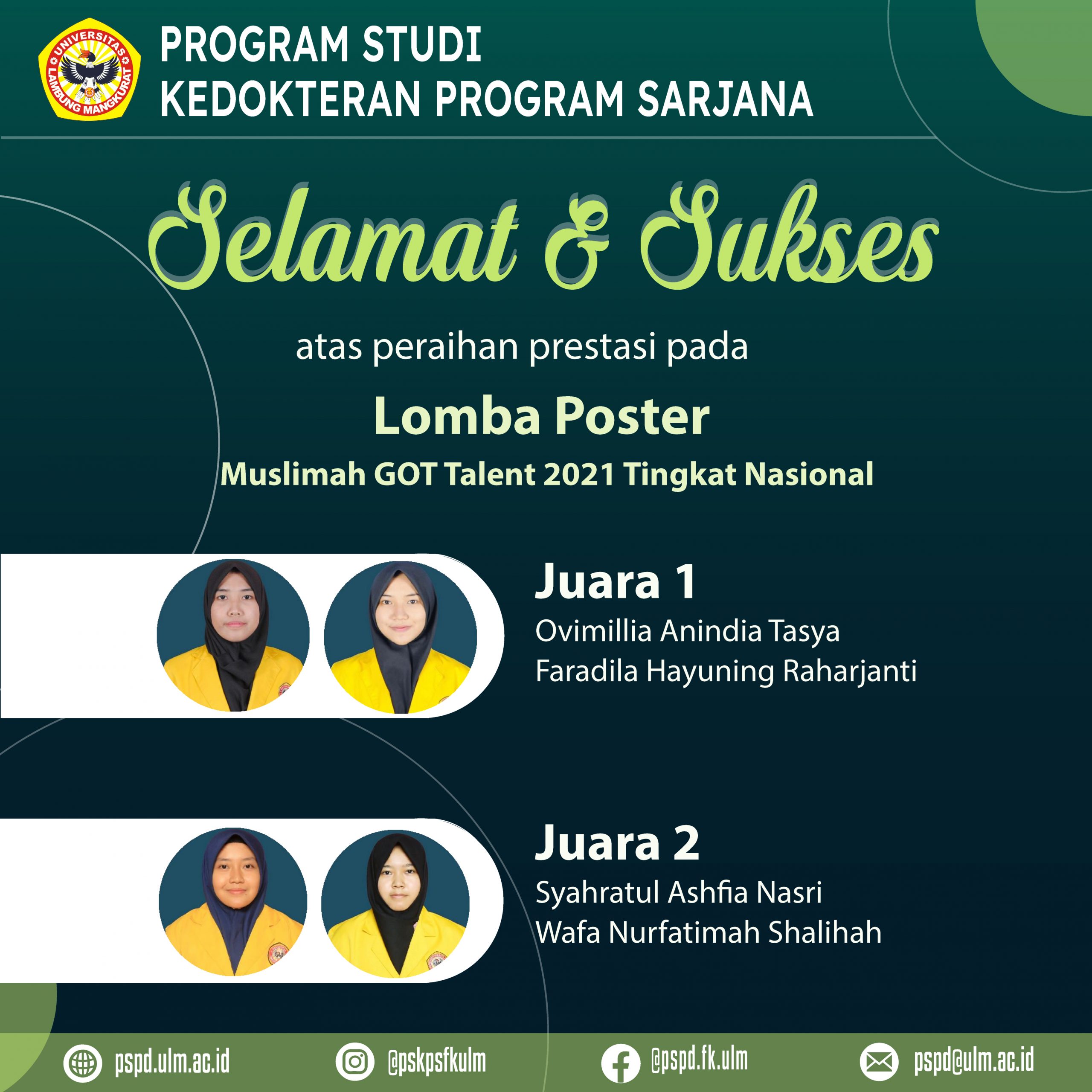 Mahasiswi Program Studi Kedokteran Program Sarjana FK ULM Meraih Juara ...